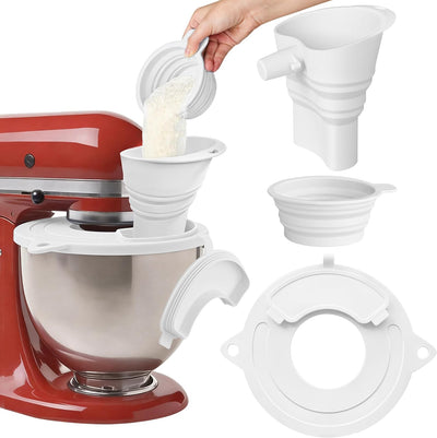 Cubierta tazón silicona con embudo harina para KitchenAid 4.5-5qt