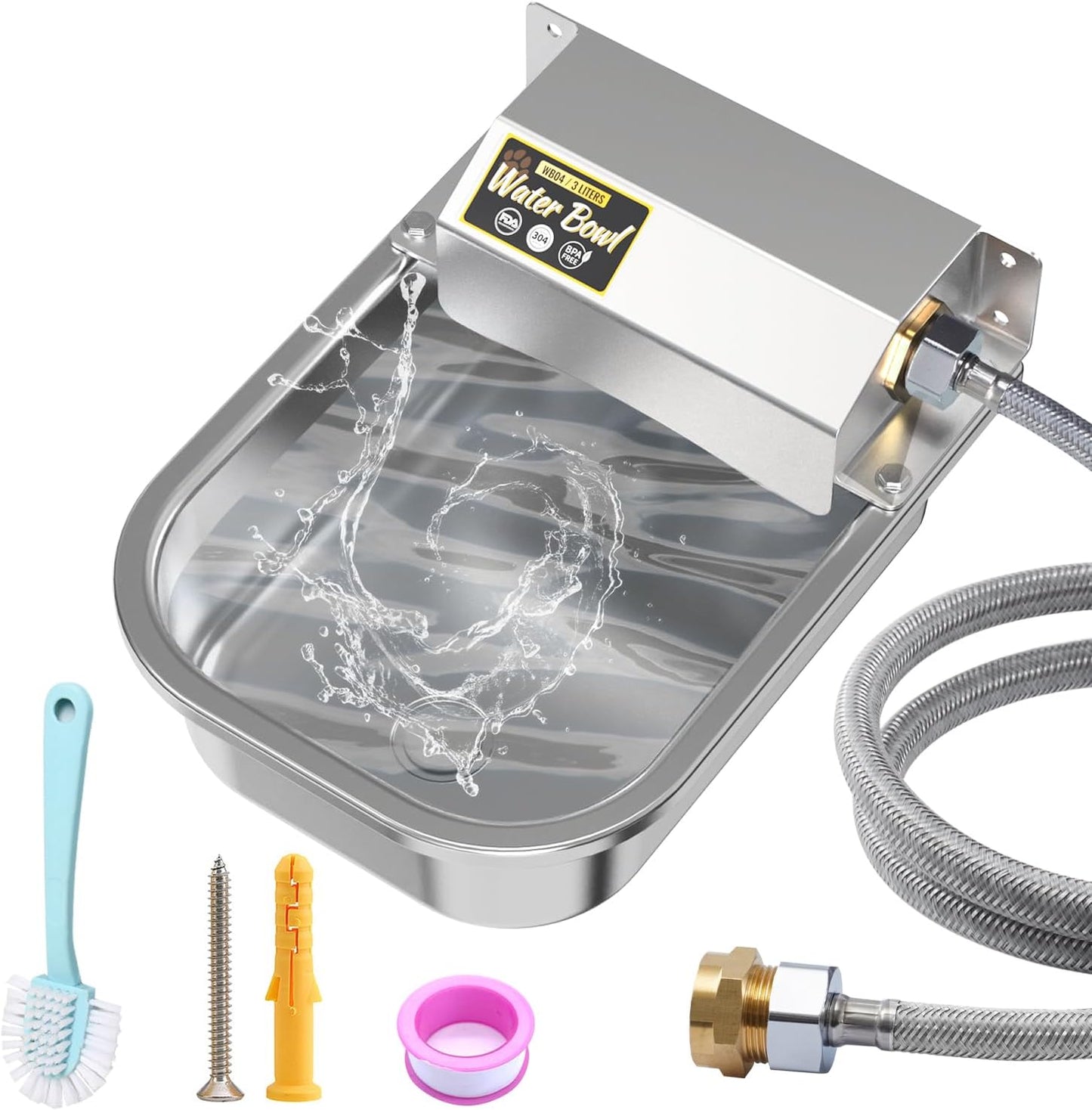Dispensador agua perros 3L acero inox autollenado