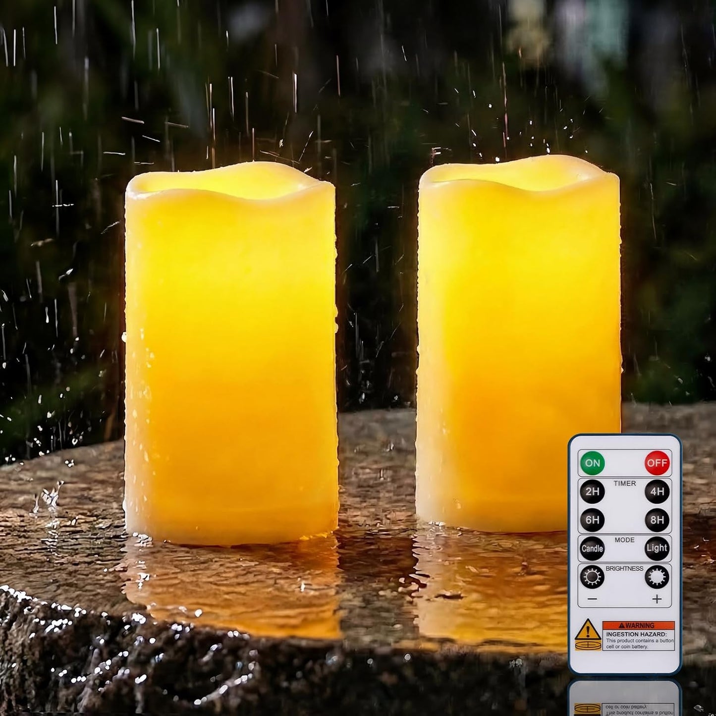Velas LED sin llama 3x6pulg plástico con control remoto