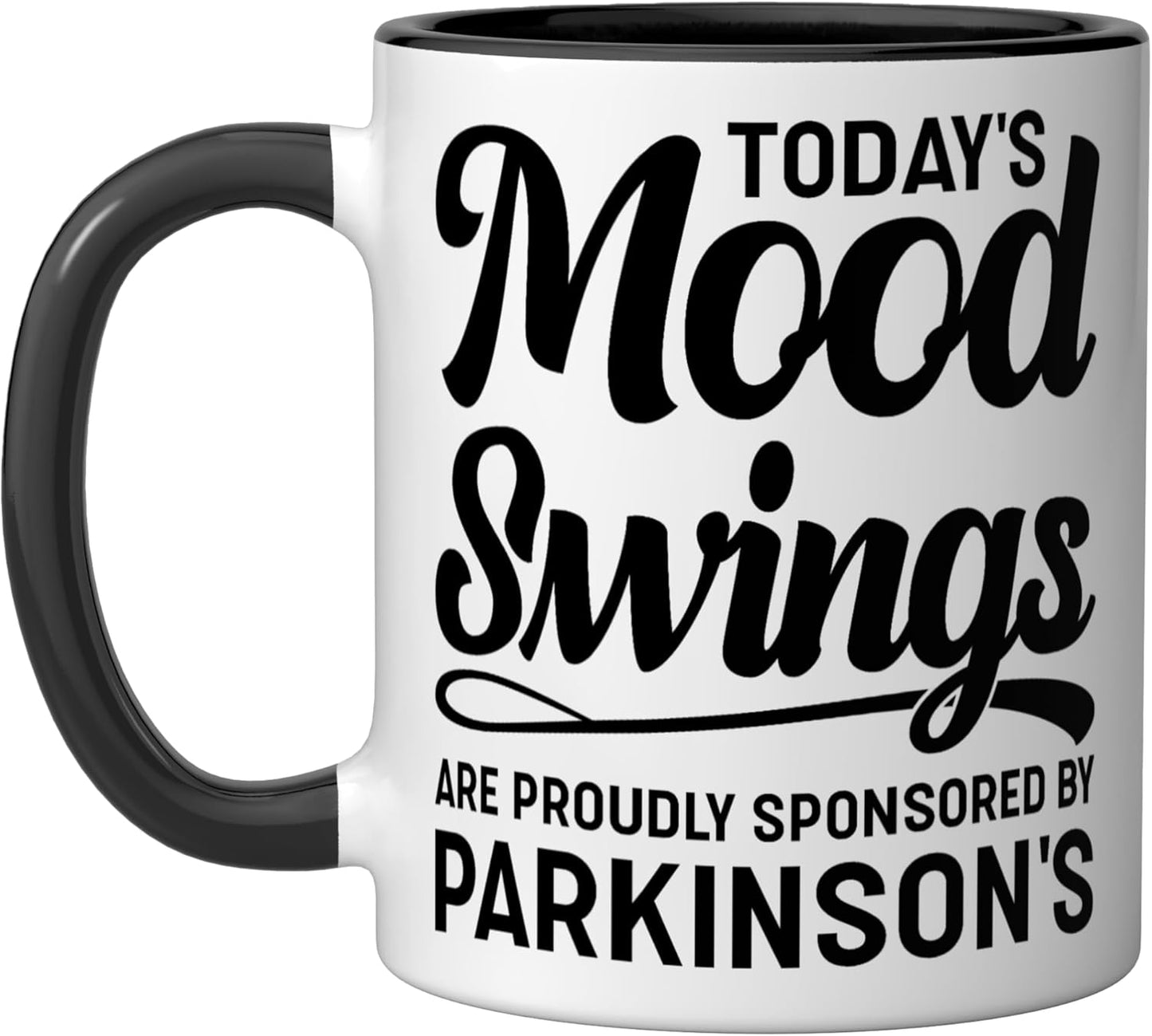 Taza cerámica para conciencia sobre el Parkinson en negro y blanco
