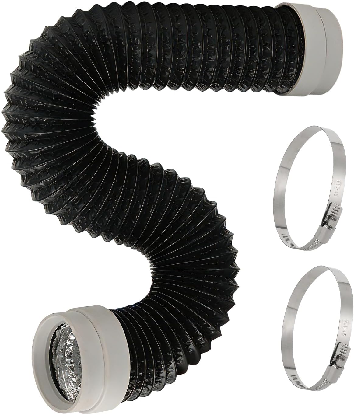Tubo ventilación secadora 8ft aluminio flexible con conectores
