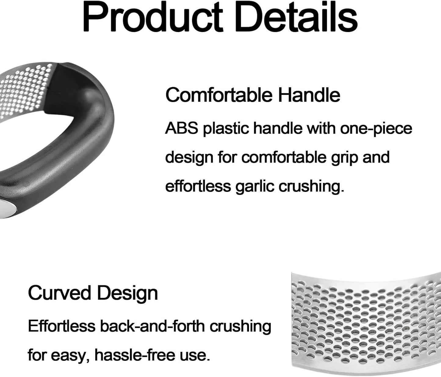 Molinillo de ajo de acero inoxidable ergonómico para cocina