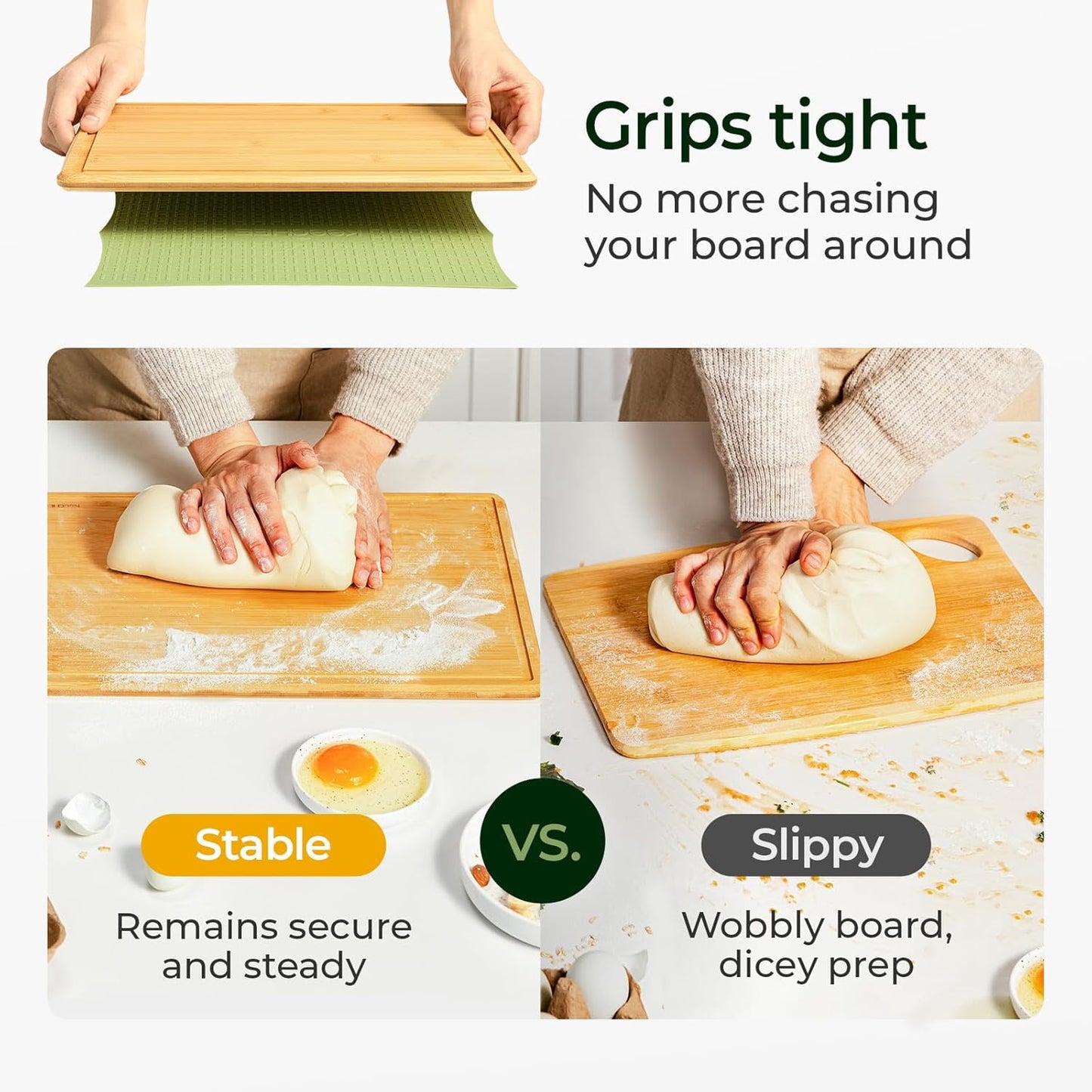 Manta antideslizante de silicona para tablas de cortar en cocina