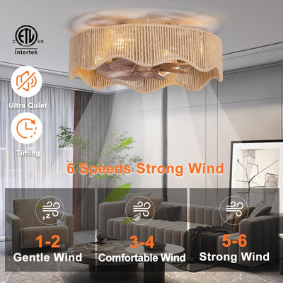 Ventilador techo bohemio 18pulg con luz control remoto
