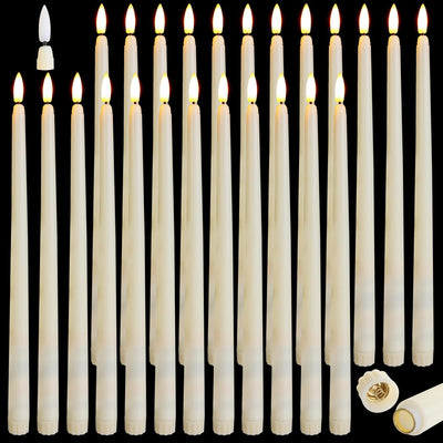 24 Velas LED Marfil Parpadeantes Decorativas