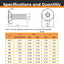 Tornillos M3-0.020 x 0.354pulg acero grado 10.9 avellanados