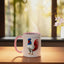 Taza cerámica LA ROCHELLE Francia souvenir rosa/blanco