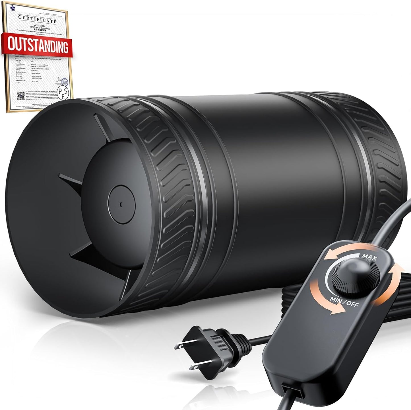 Ventilador conducto 4pulg controlador velocidad HVAC bajo ruido