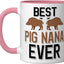 Taza Cerámica Caza Cerdo Rosa/Blanco