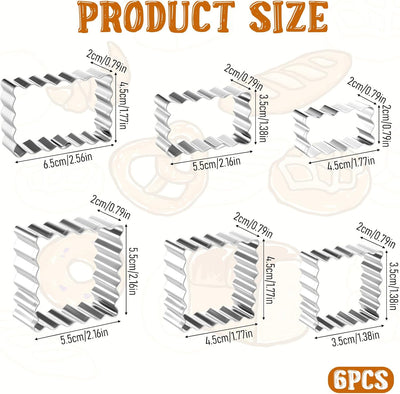 Set 6 cortadores galletas acero inox dentado varios tamaños