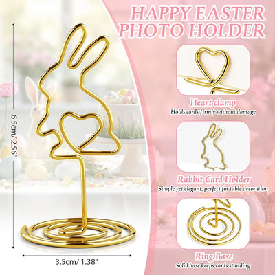 Tarjetas de conejo de Pascua y soportes para fiestas y competencias