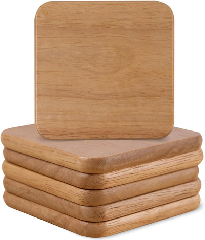 6 Posavasos Madera para Sala Cocina Dormitorio