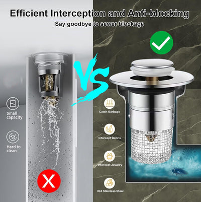 Colador drenaje baño comp metal recogedor pelo acero inox