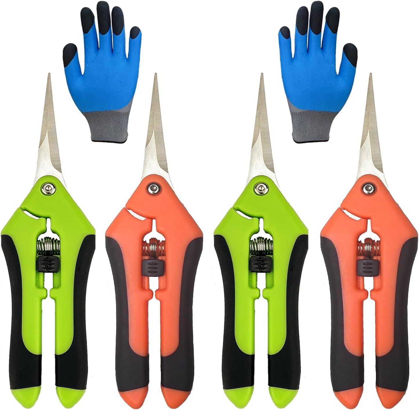 5 Tijeras de Jardín Acero Inox con Guantes