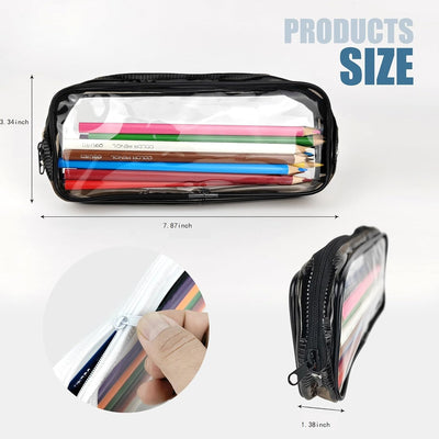2 Pzas Bolsas Plástico Transparente para Maquillaje y Viaje