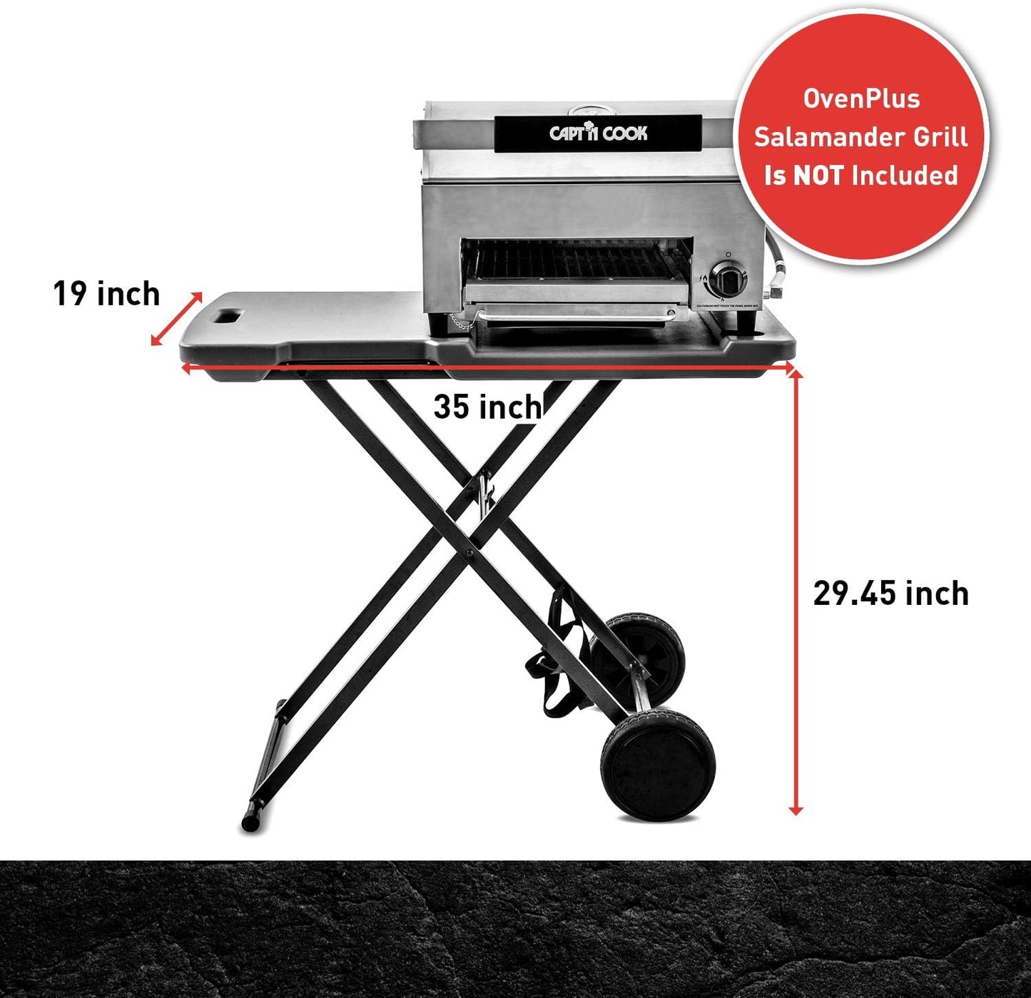 Carrito maestro plegable para horno pizza gas