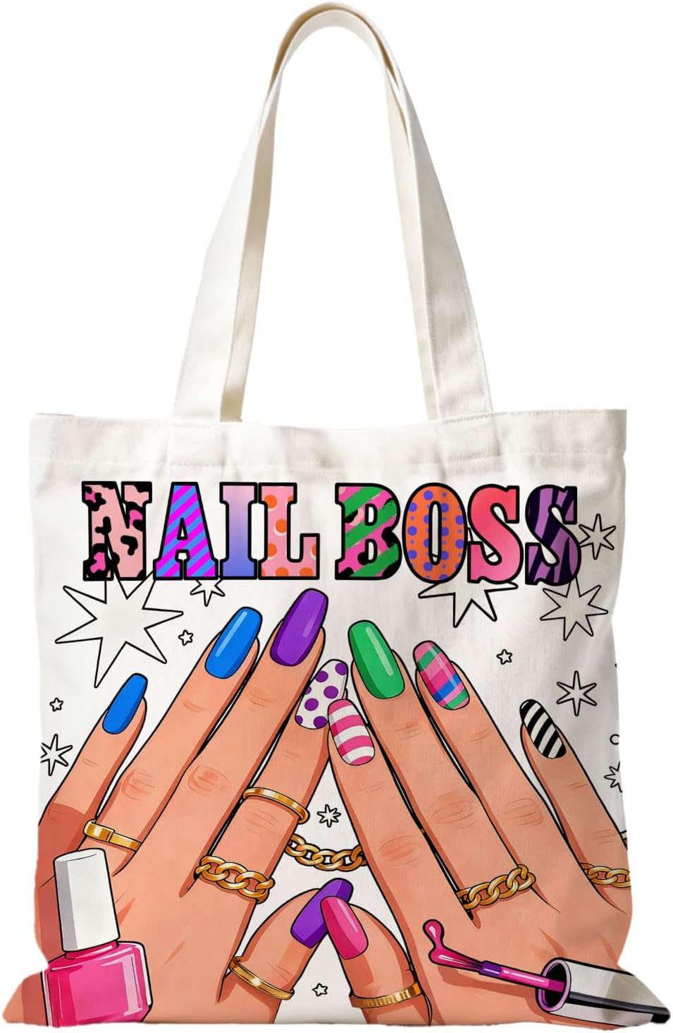 Bolsa de mano profesional de lona para mujer, regalo de carrera y compras reutilizable