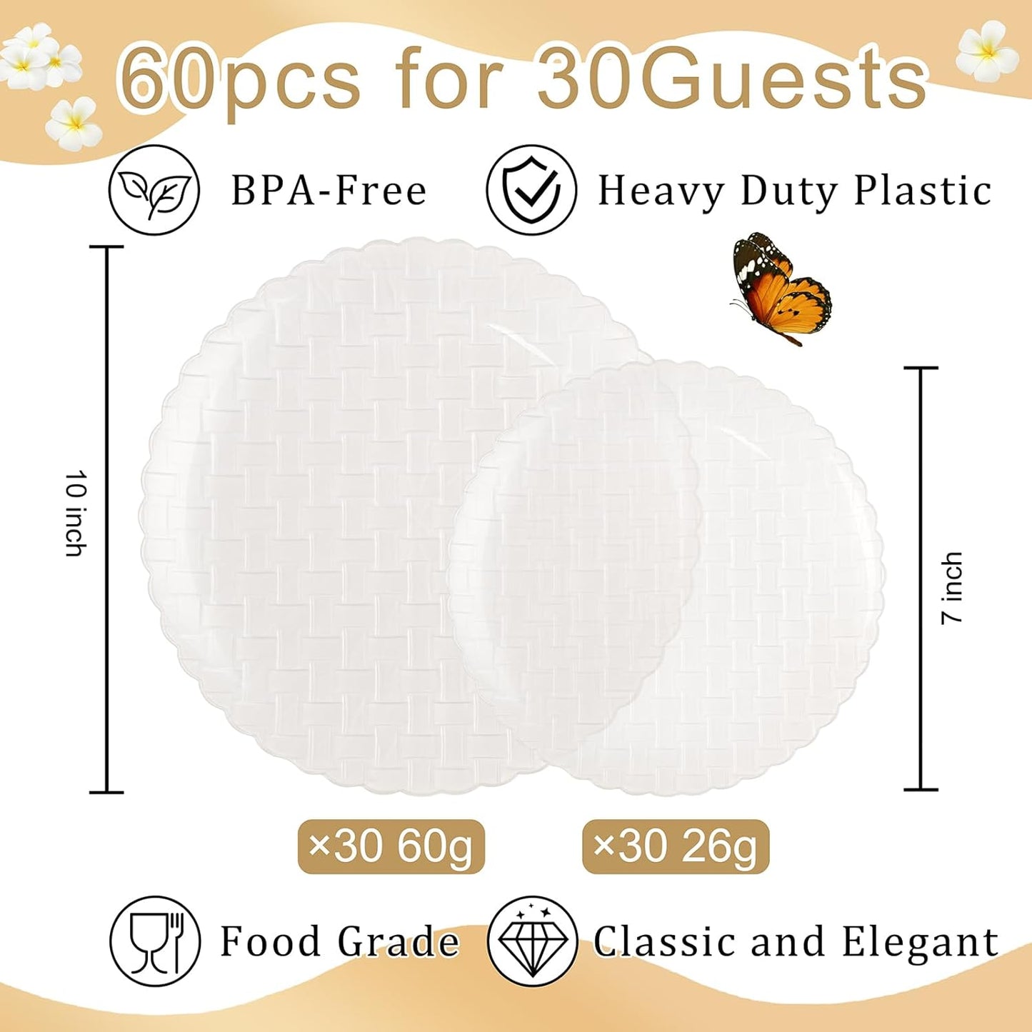 200 Platos Postre Dorado 6.3pulg con Tenedores 5pulg