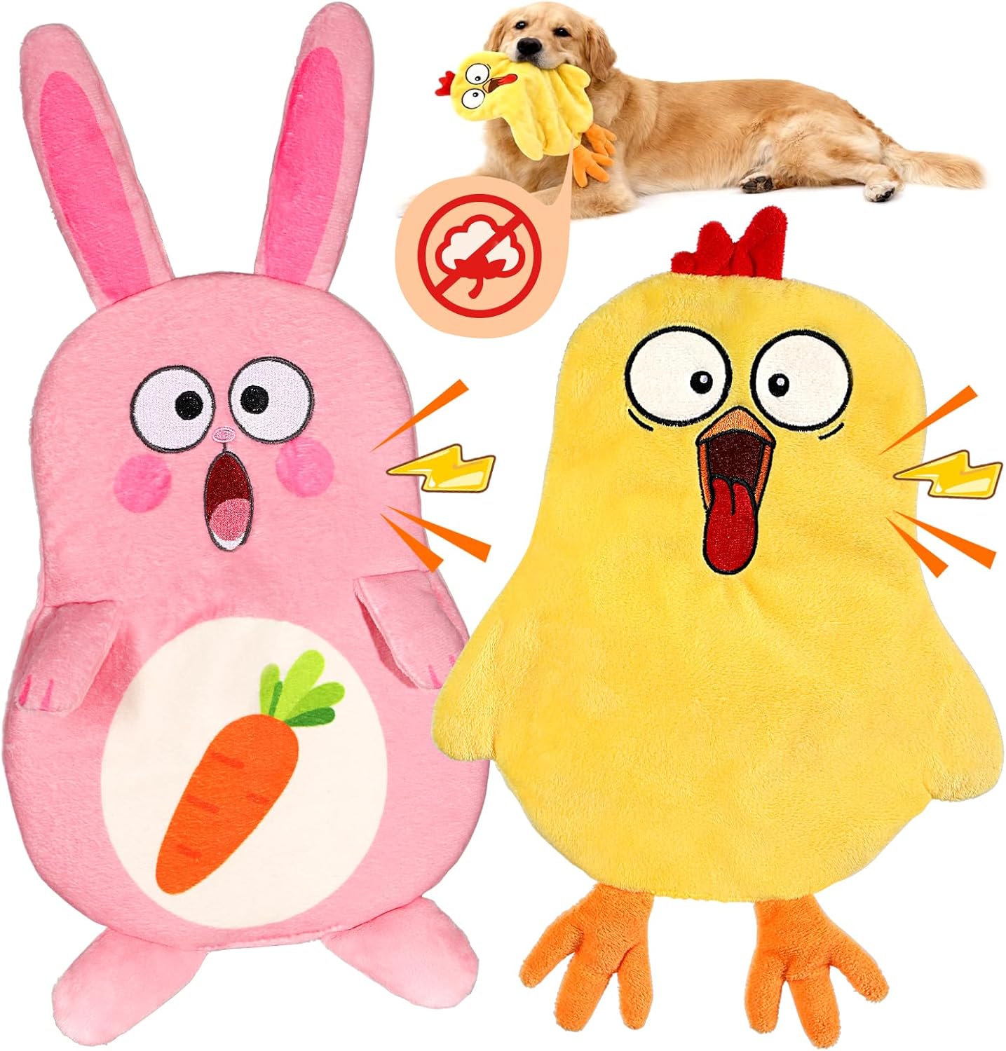 2 Juguetes Perros Pascua Conejo Pollito Chirriantes