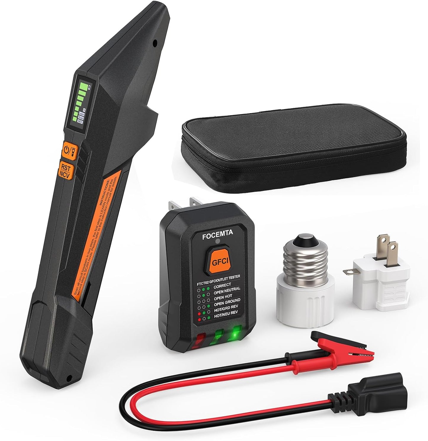 Detector circuitos pantalla digital NCV seguridad eléctrica