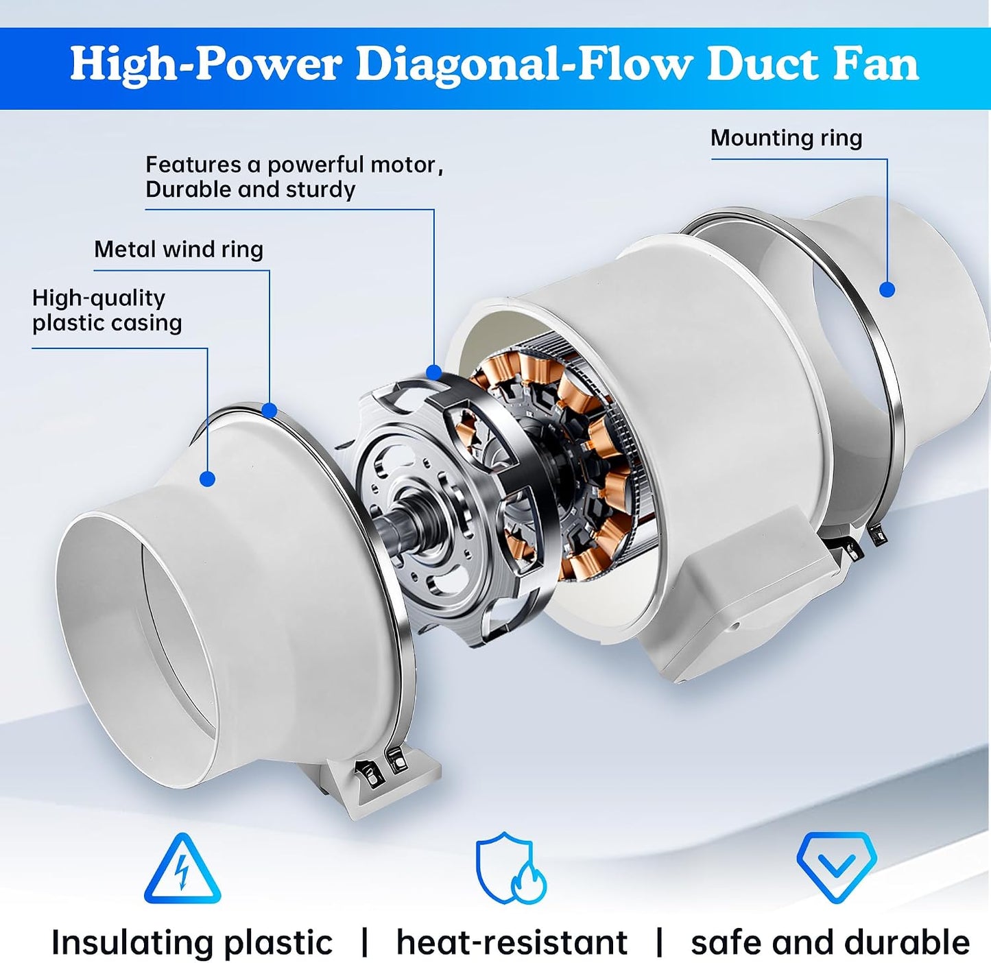 Ventilador conducto 6pulg 390cfm interruptor cocina