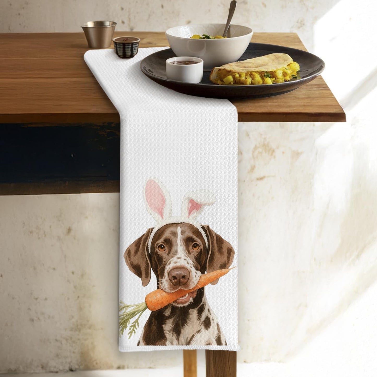 Toallas cocina alemanas conejo Pascua regalo mamá perros
