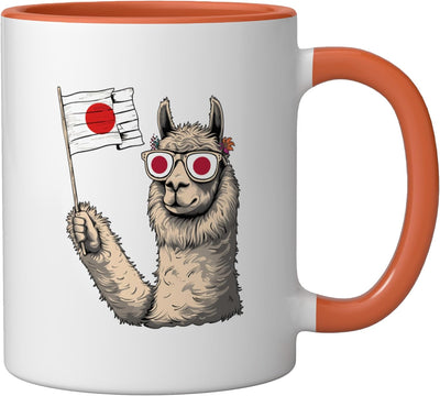Taza Cerámica Bandera Japón Naranja/Blanco