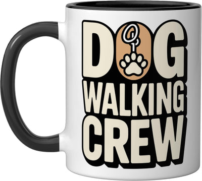 Taza cerámica para perros Dog Walker Crew Dogs negra/blanca