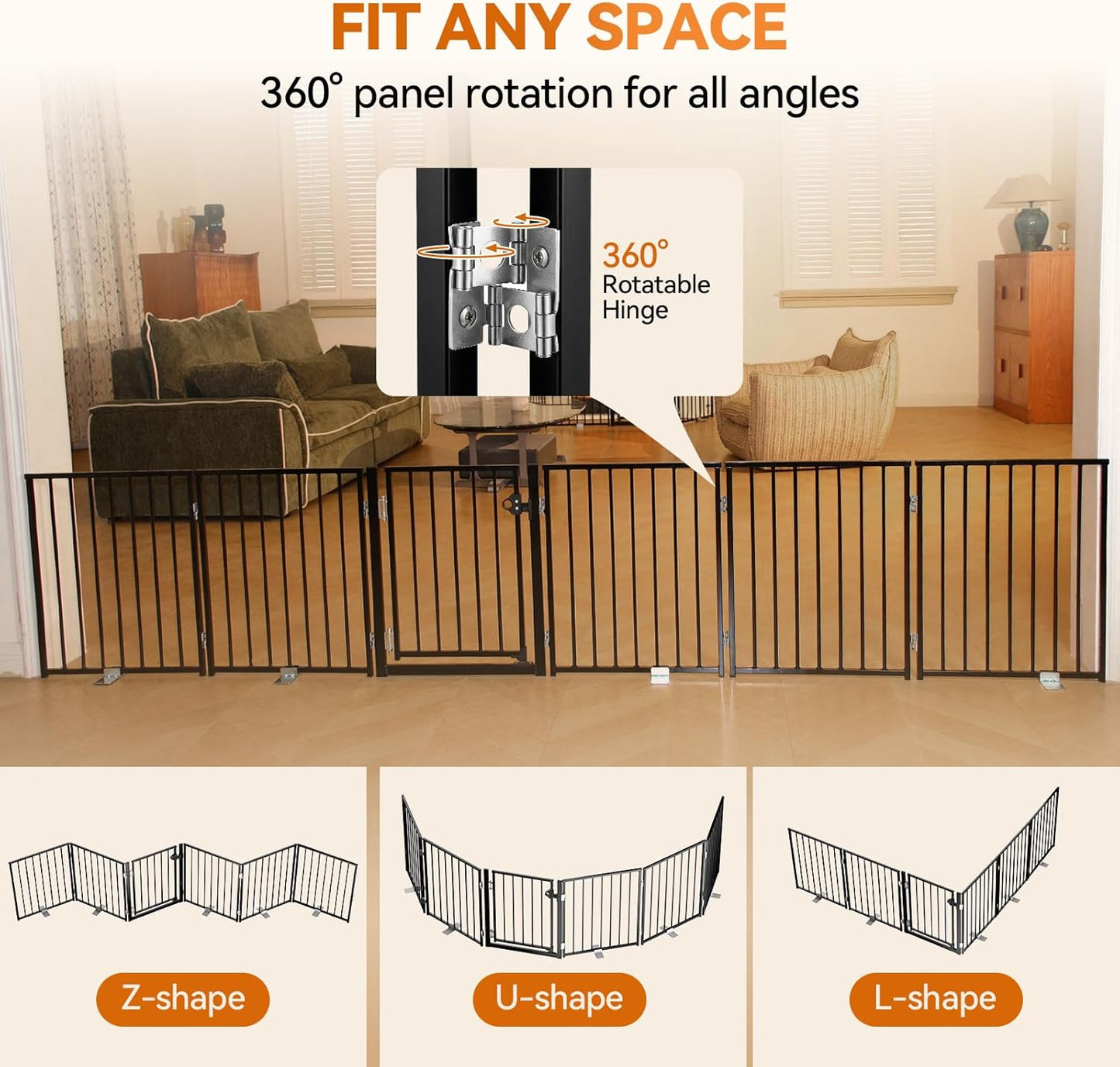 Puerta plegable perros 60pulg doble bloqueo para cachorros