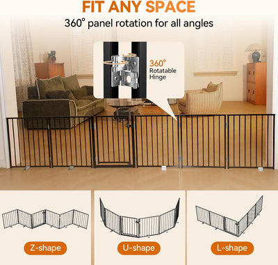 Puerta plegable perros 120pulg doble bloqueo