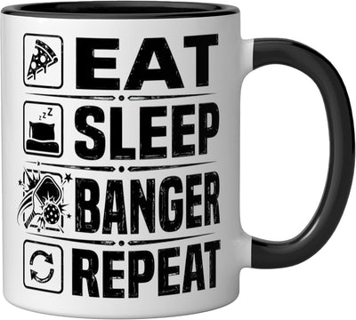 Taza Cerámica Pickleball Competitiva Negro/Blanco
