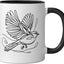 Taza cerámica Northern Parula para observador de aves en negro y blanco