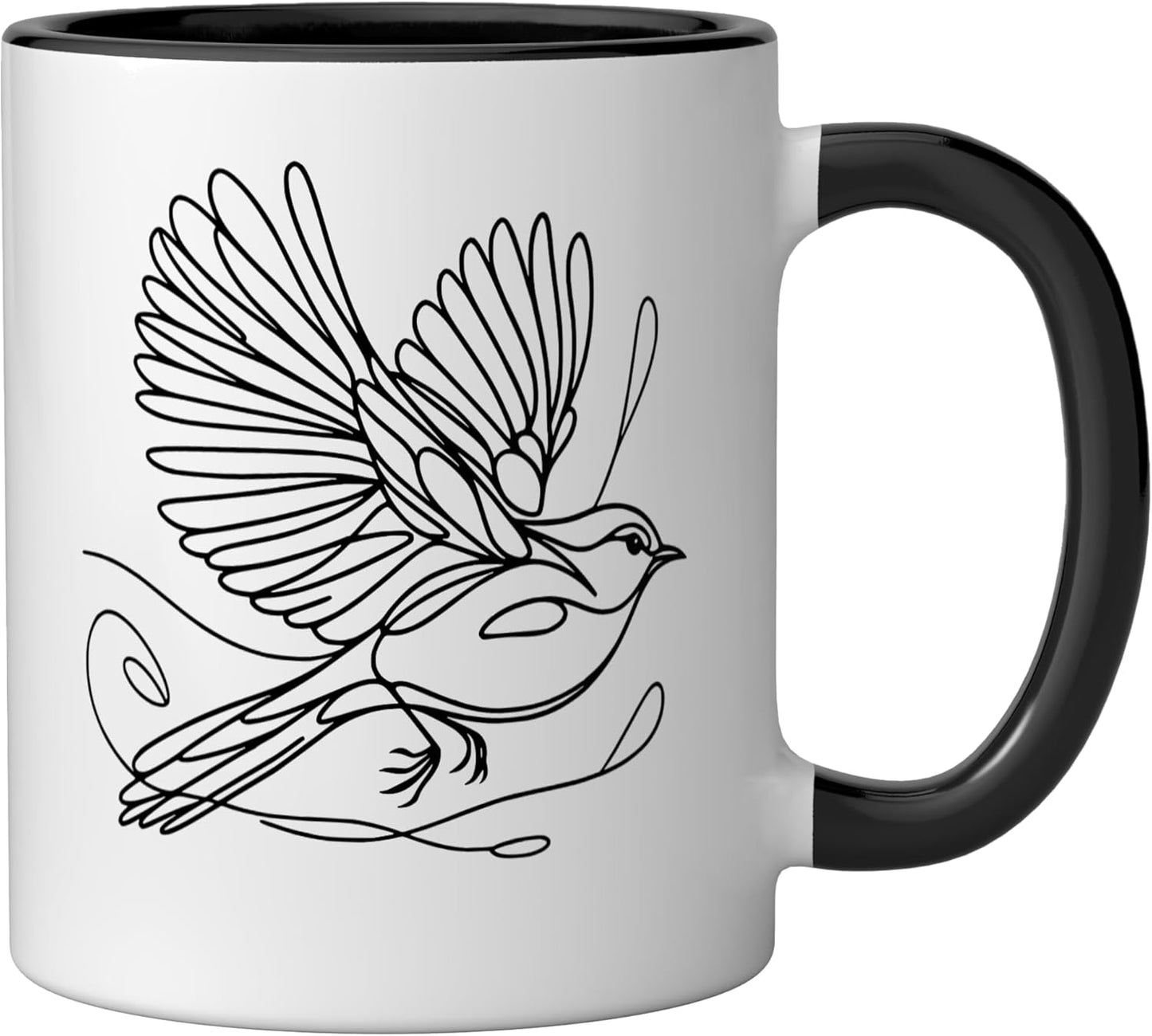 Taza cerámica Northern Parula para observador de aves en negro y blanco