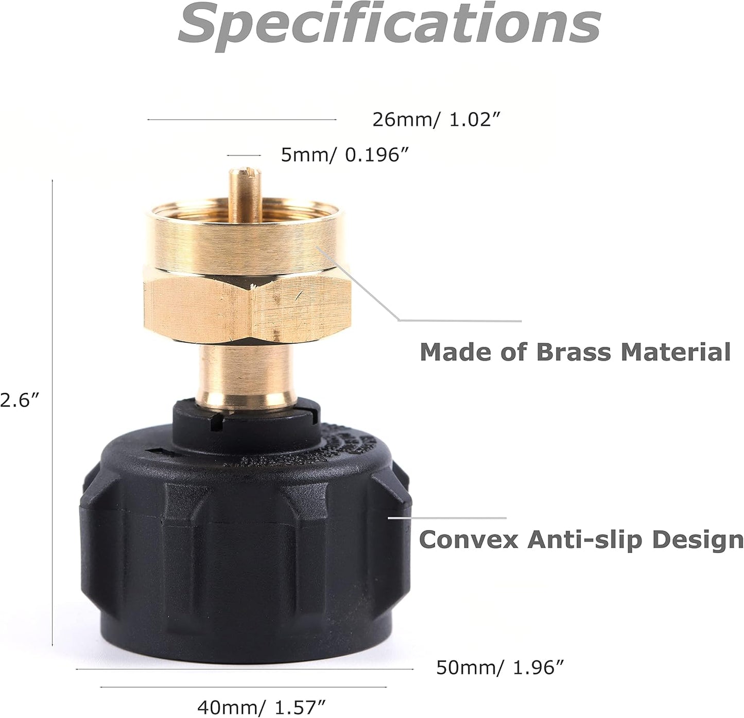 Adaptador recarga propano tipo QCC para botellas 1lb camping