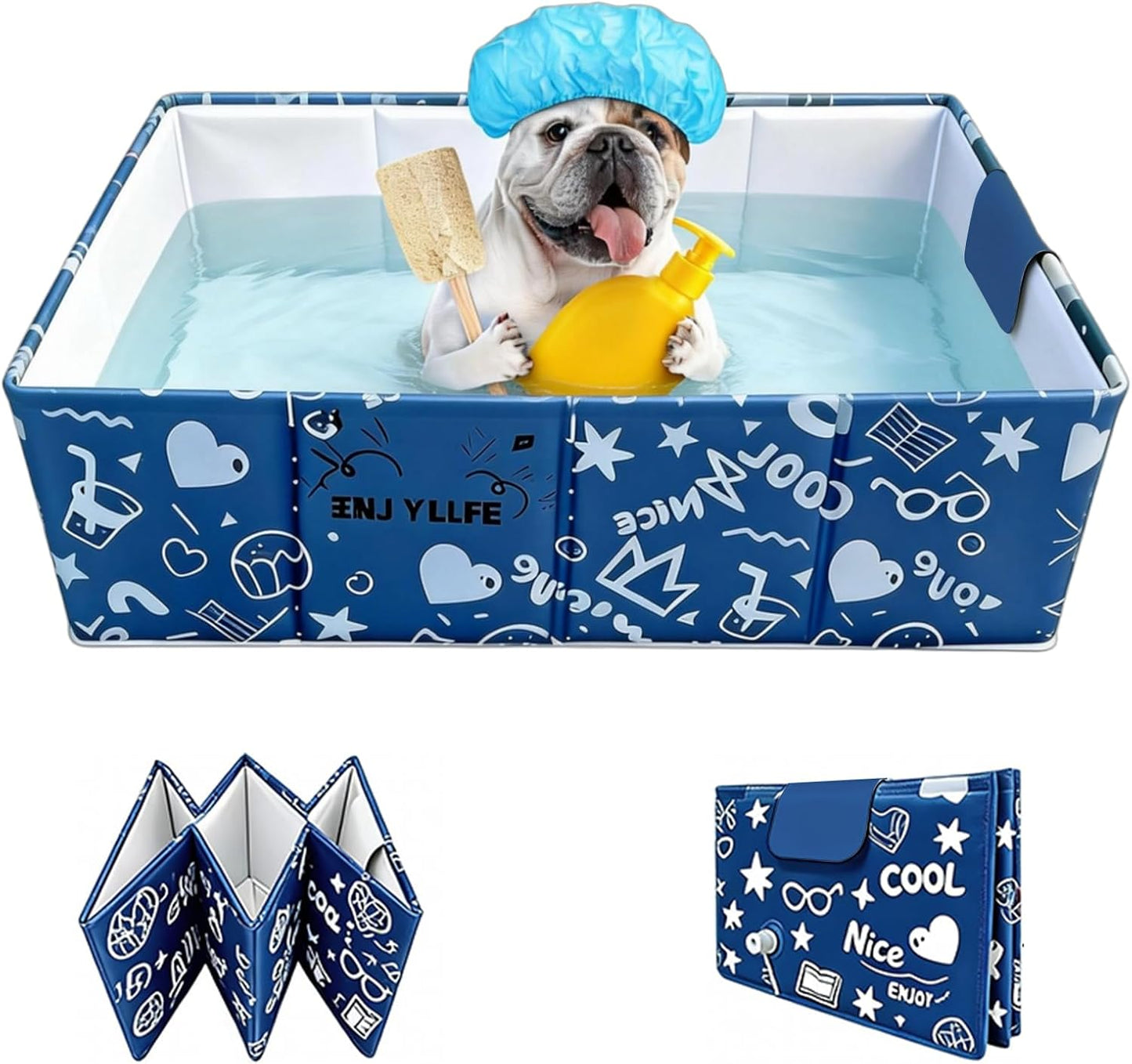 Bañera plegable para mascotas perros gatos 27.5x15.7x9