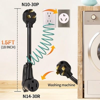 Adaptador secadora 4 a 3 clavijas 30A 250V