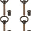Set 4 tornillos ojales M8x71mm bronce antiguo para espejos