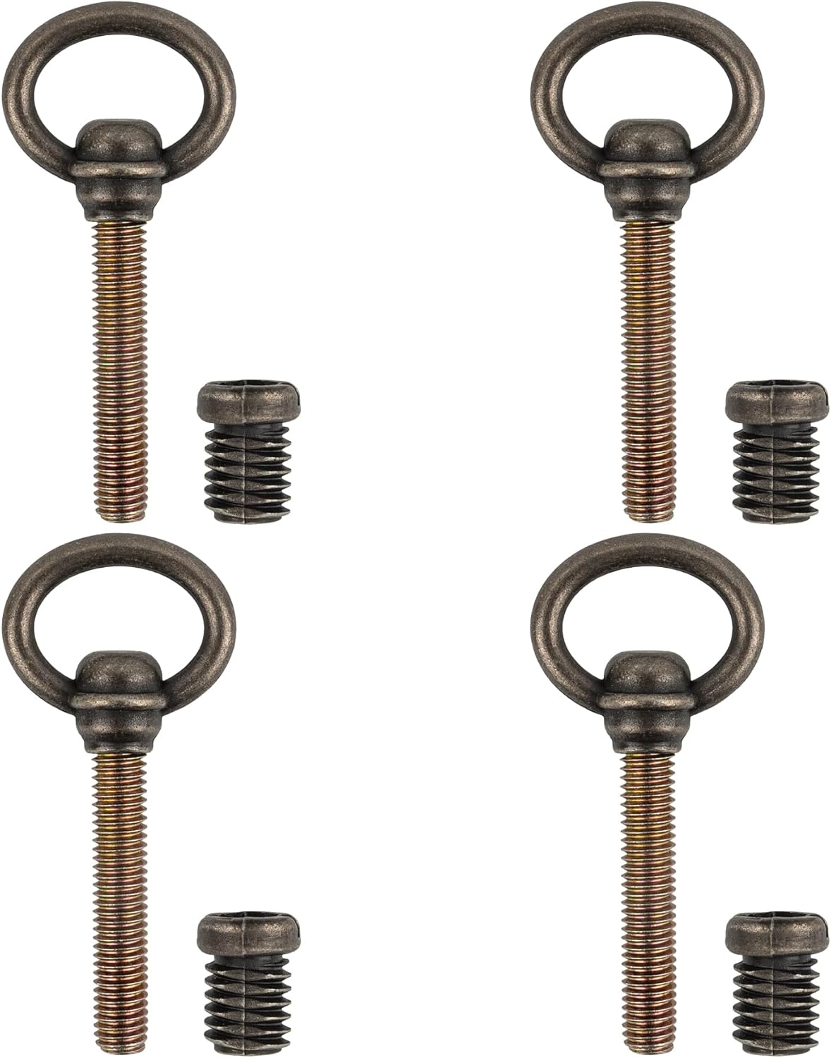 Set 4 tornillos ojales M8x71mm bronce antiguo para espejos