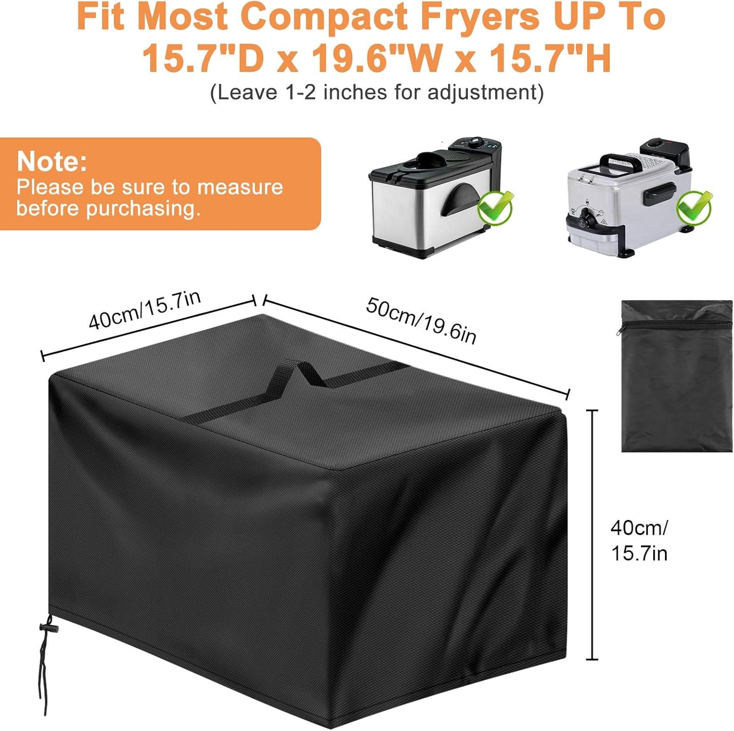 Cubierta antipolvo para freidora T-fal compatible con acero inoxidable 3.5 L