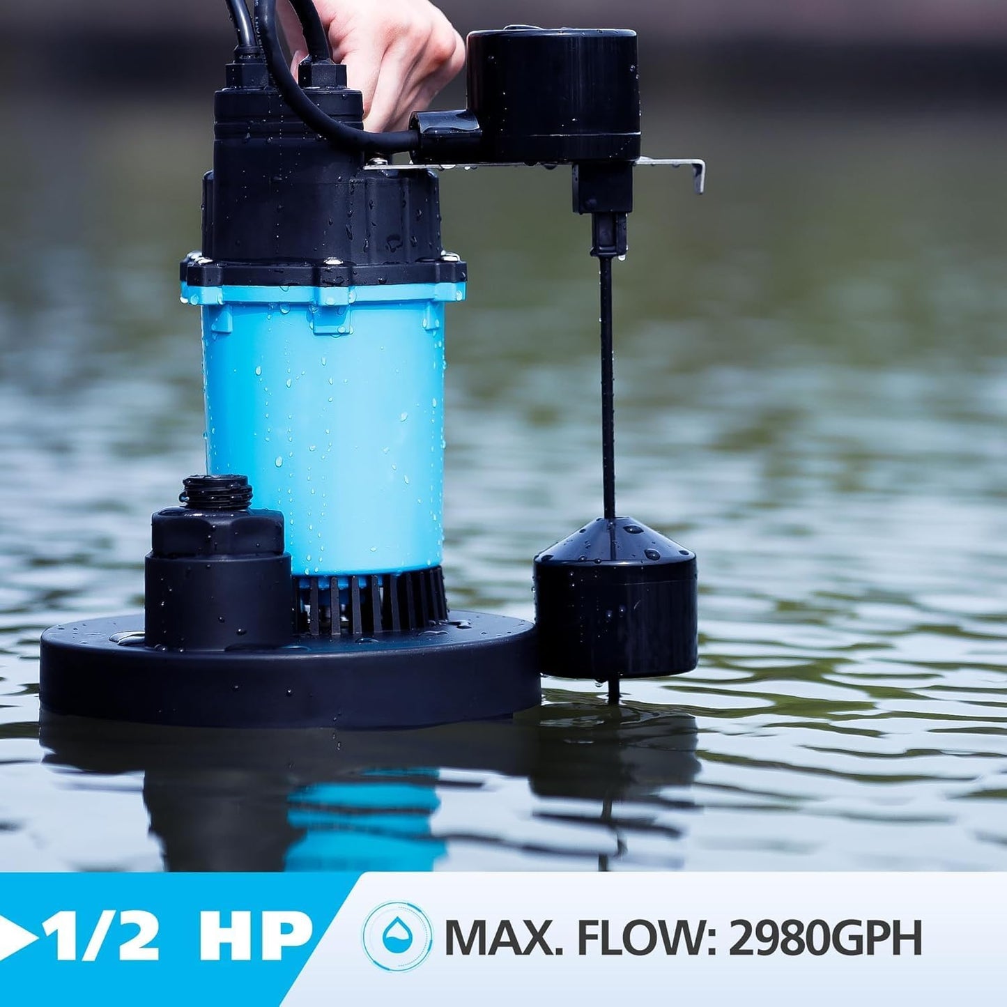 Bomba sumidero sumergible flotador 1/2HP 2980GPH