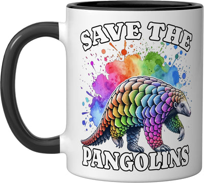 Taza cerámica Pangolin Save Pangolin negra/blanca