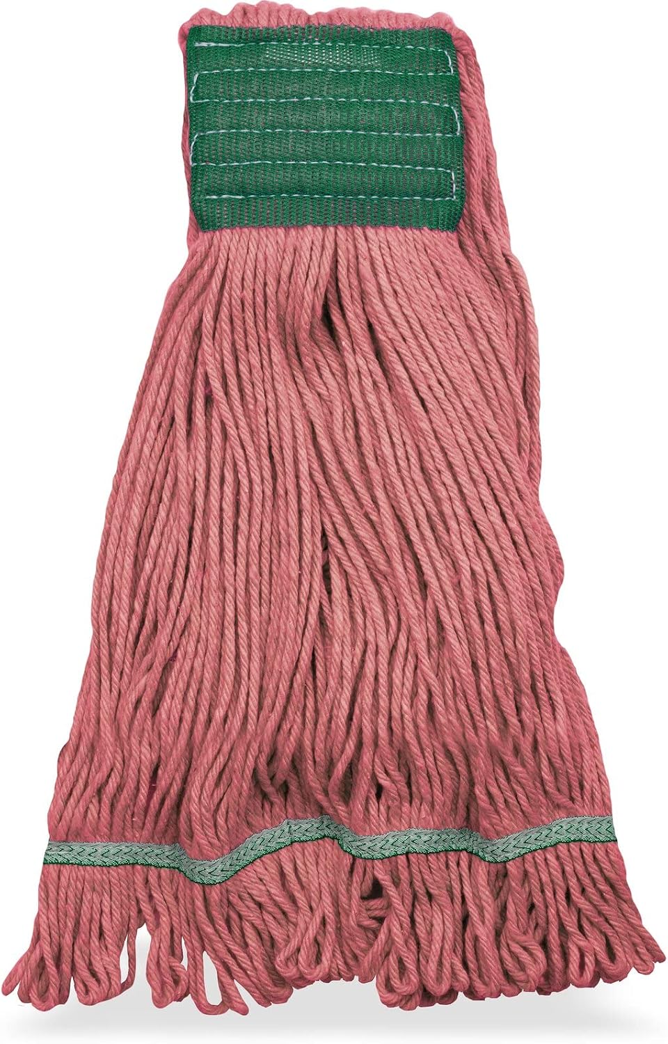 Cabezal trapeador algodón bucle banda verde 5pulg mediano rojo