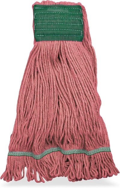 Cabezal trapeador algodón bucle banda verde 5pulg mediano rojo