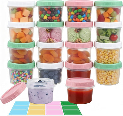 Recipientes de almacenamiento de alimentos 4 oz sin BPA con tapas giratorias