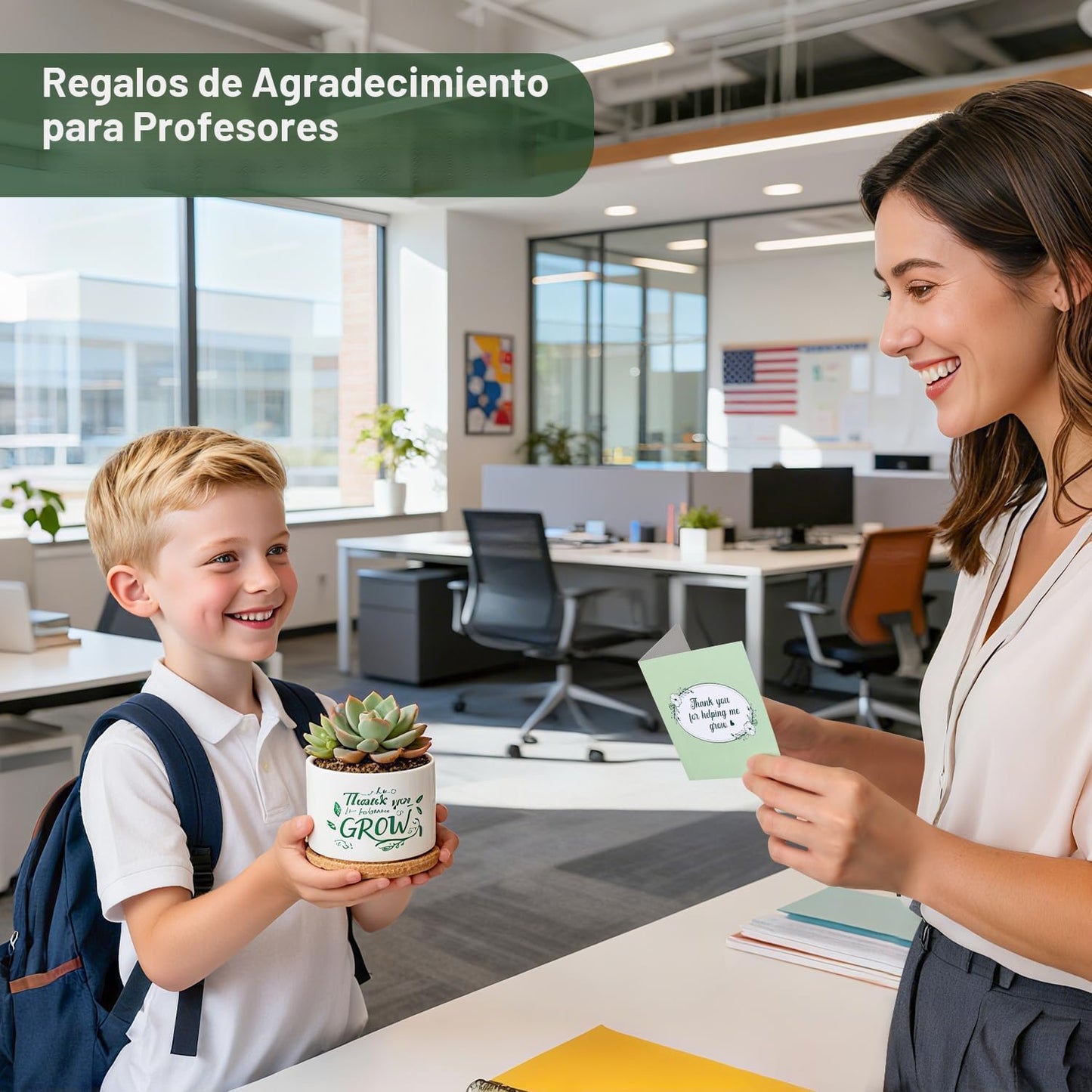 Mini maceta suculenta regalo profesor Acción de Gracias 3.5pulg