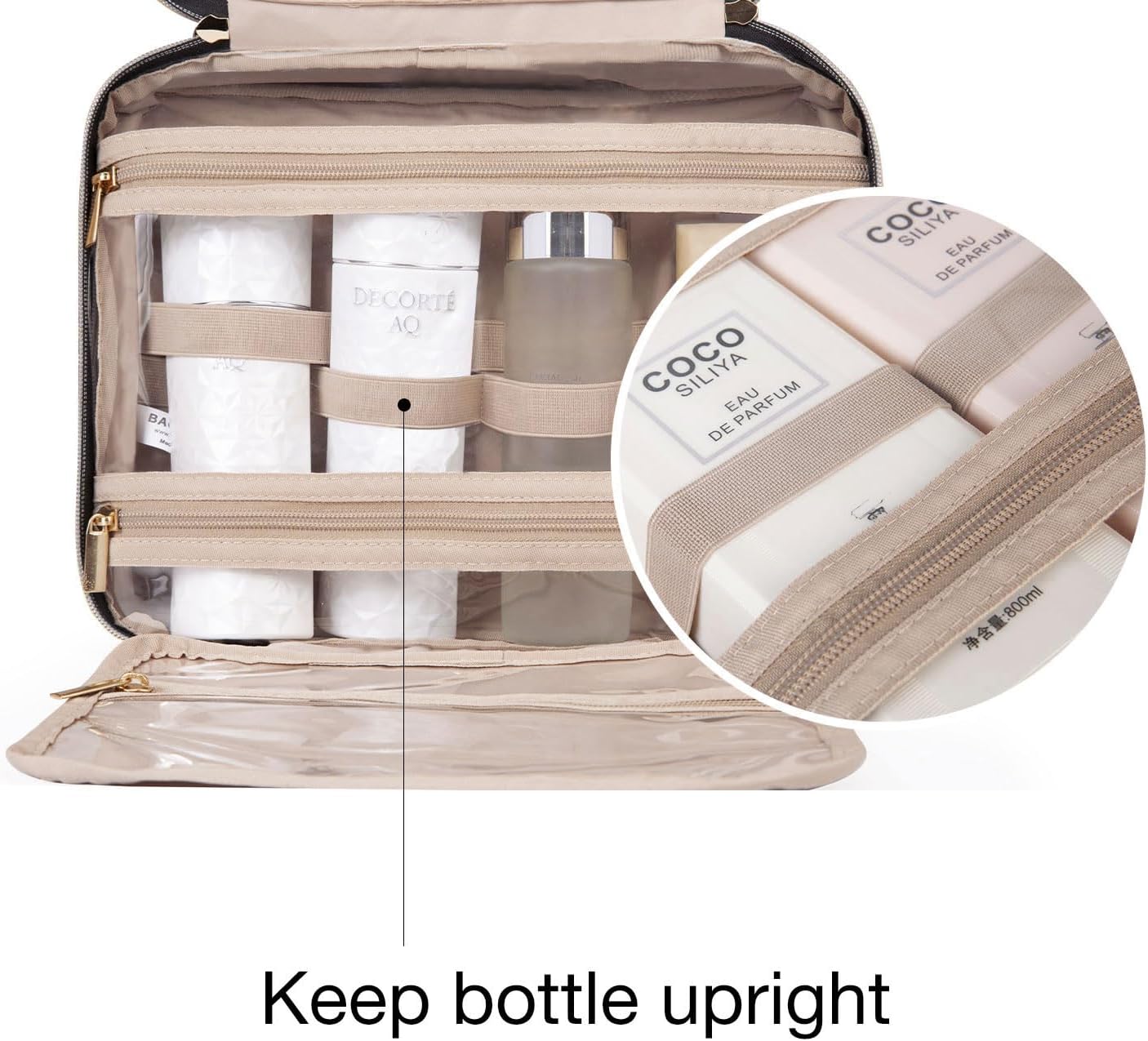 Neceser viaje con gancho resistente agua cosméticos
