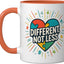 Taza Cerámica Diseño Corazón Naranja/Blanco
