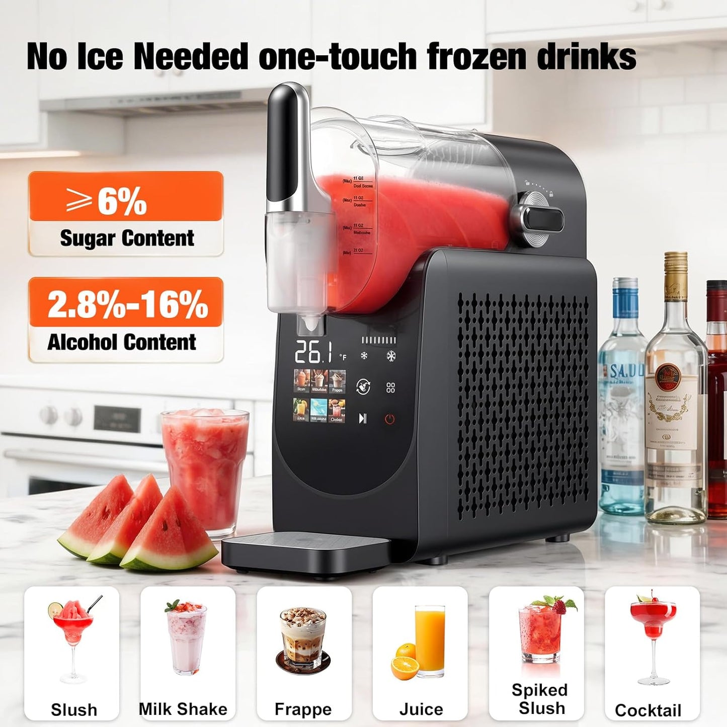 Máquina Granizados 220W 6 Programas Negro 88oz