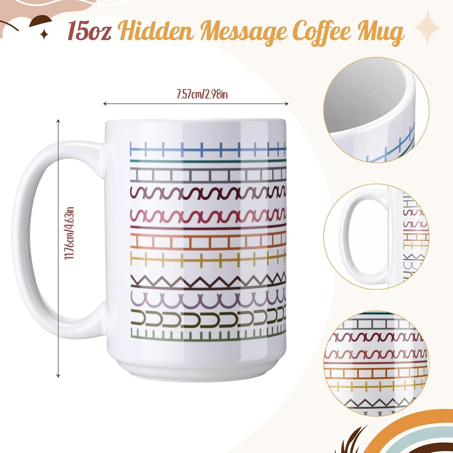 Tazas de café con mensaje oculto 15 oz, regalo divertido de cumpleaños