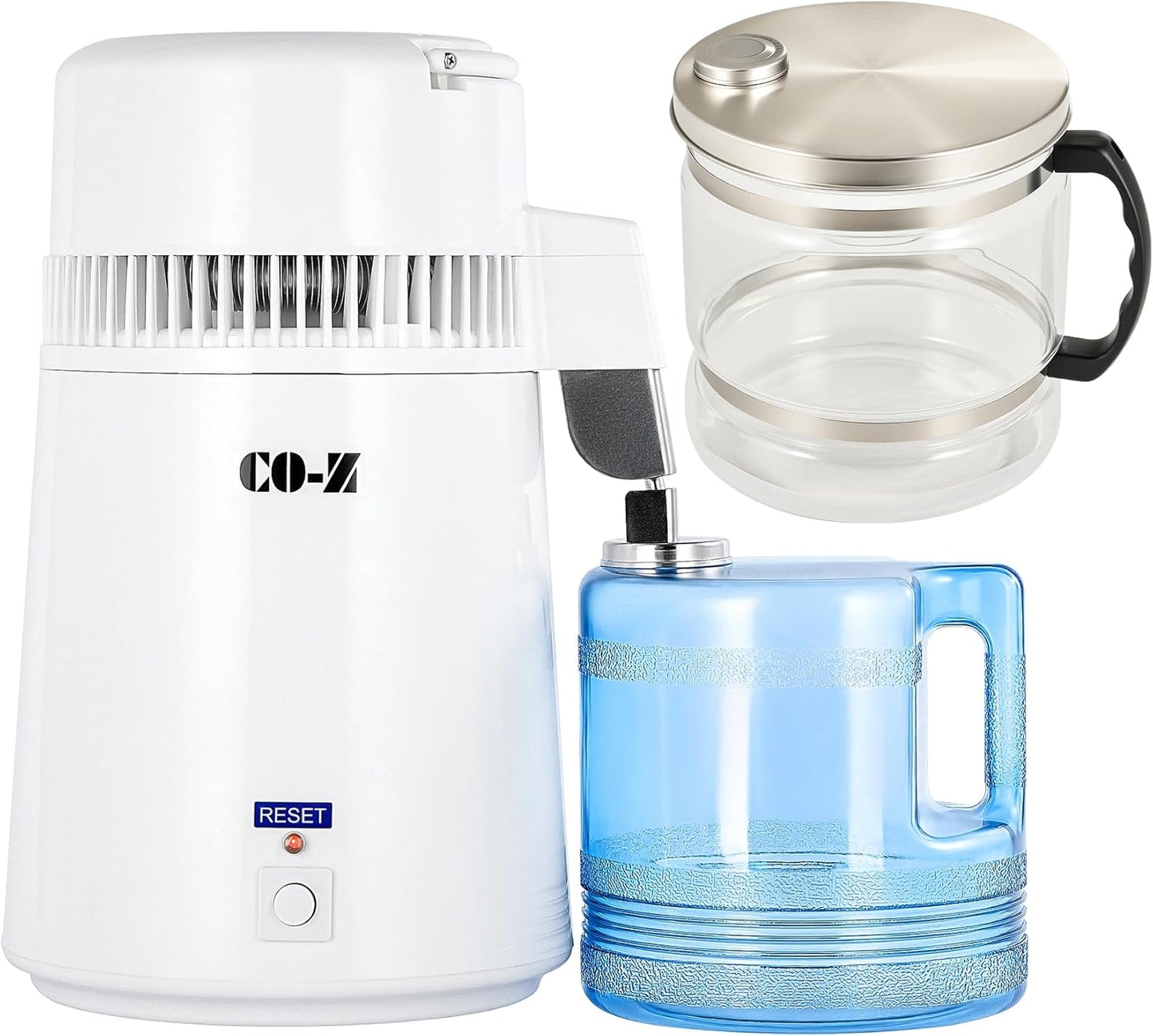 Destilador 1.1gal con recipiente vidrio para escritorio